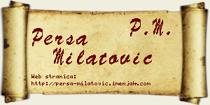 Persa Milatović vizit kartica